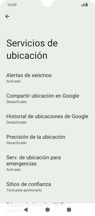Pulsa Precisión de la ubicación. Pulsa Precisión de la ubicación.