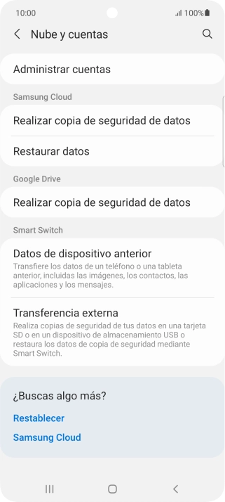 Pulsa Administrar cuentas. Pulsa Administrar cuentas.