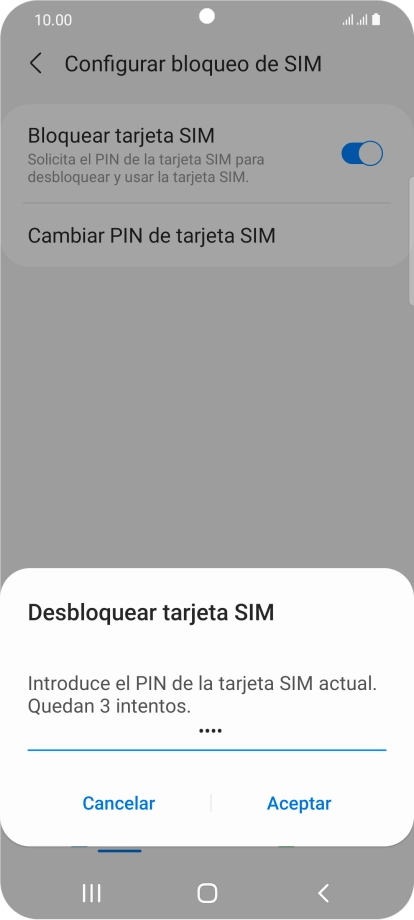 Introduce tu código PIN y pulsa Aceptar. Introduce tu código PIN y pulsa Aceptar.