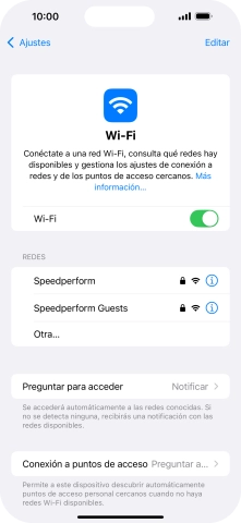 Pulsa la red wifi deseada e introduce la contraseña de esta red.