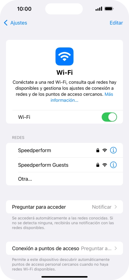 Pulsa la red wifi deseada e introduce la contraseña de esta red.