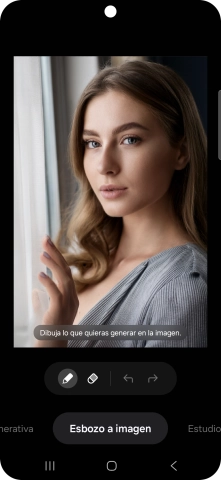 Para añadir un elemento a la fotografía o la imagen, pulsa Esbozo a imagen. Para añadir un elemento a la fotografía o la imagen, pulsa Esbozo a imagen.
