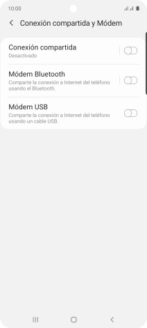 Pulsa Conexión compartida. Pulsa Conexión compartida.