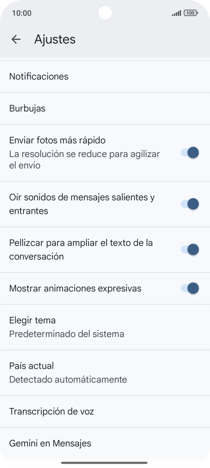 Pulsa Gemini en Mensajes. Pulsa Gemini en Mensajes.