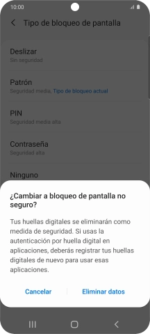 Pulsa Eliminar datos. Pulsa Eliminar datos.