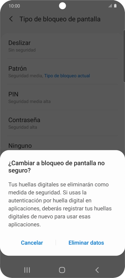 Pulsa Eliminar datos. Pulsa Eliminar datos.