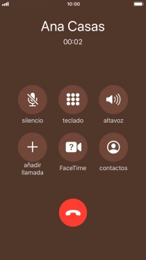 Pulsa el icono de finalizar llamadas para colgar. Pulsa el icono de finalizar llamadas para colgar.