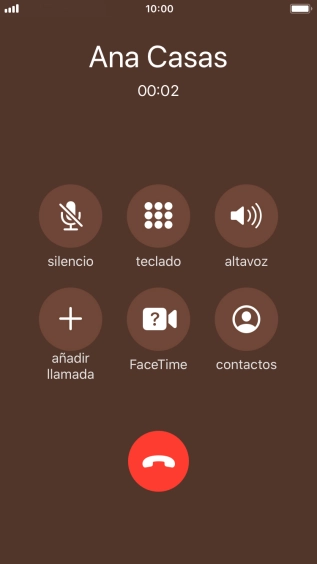 Pulsa el icono de finalizar llamadas para colgar. Pulsa el icono de finalizar llamadas para colgar.