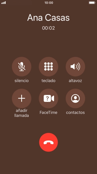 Pulsa el icono de finalizar llamadas para colgar. Pulsa el icono de finalizar llamadas para colgar.