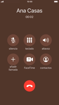 Pulsa el icono de finalizar llamadas para colgar. Pulsa el icono de finalizar llamadas para colgar.