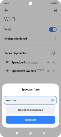 Introduce la contraseña de la red wifi y pulsa Conectar. Introduce la contraseña de la red wifi y pulsa Conectar.