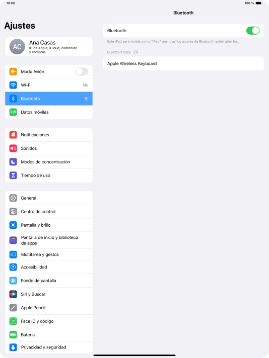Pulsa el dispositivo Bluetooth deseado y sigue las indicaciones de la pantalla para vincular el dispositivo a la tablet. Pulsa el dispositivo Bluetooth deseado y sigue las indicaciones de la pantalla para vincular el dispositivo a la tablet.