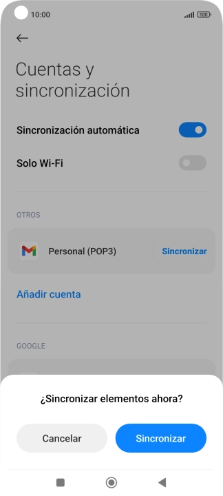 Si activas la función, pulsa Sincronizar. Si activas la función, pulsa Sincronizar.