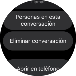 Pulsa Eliminar conversación. Pulsa Eliminar conversación.
