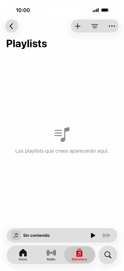Pulsa el icono de nueva lista de reproducción. Pulsa el icono de nueva lista de reproducción.