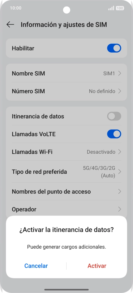 Si activas la función, pulsa Activar. Si activas la función, pulsa Activar.