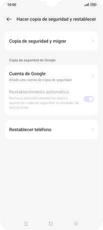 Pulsa Restablecer teléfono.