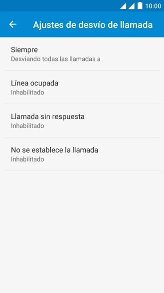 Pulsa el tipo de desvío deseado. Pulsa el tipo de desvío deseado.