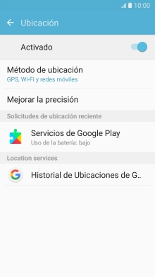 Pulsa Método de ubicación.