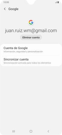 Pulsa Sincronizar cuenta. Pulsa Sincronizar cuenta.
