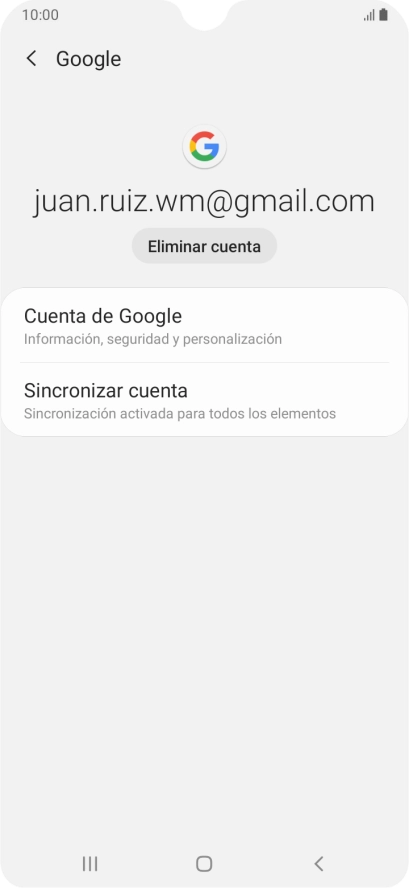 Pulsa Sincronizar cuenta. Pulsa Sincronizar cuenta.