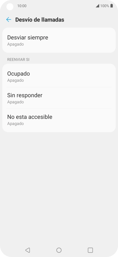 Pulsa el tipo de desvío deseado.
