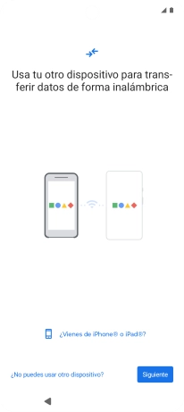 Sigue las indicaciones de la pantalla para transferir contenido desde otro teléfono. Sigue las indicaciones de la pantalla para transferir contenido desde otro teléfono.