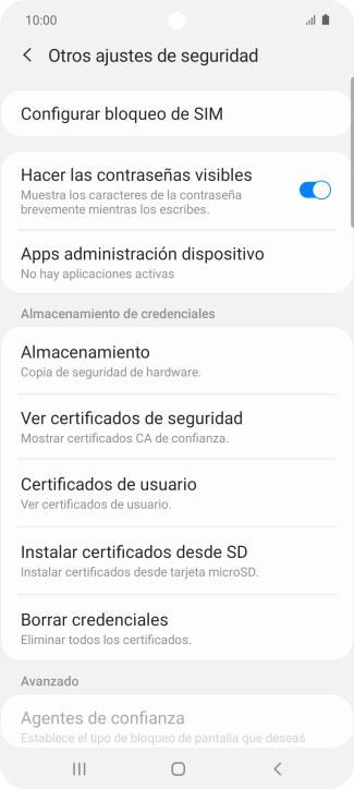 Pulsa Configurar bloqueo de SIM. Pulsa Configurar bloqueo de SIM.