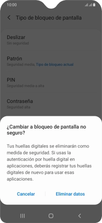 Pulsa Eliminar datos.