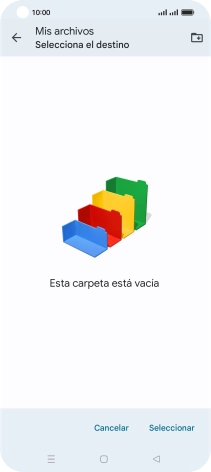 Si deseas crear una nueva carpeta, pulsa el icono de nueva carpeta y sigue las indicaciones de la pantalla para crearla. Si deseas crear una nueva carpeta, pulsa el icono de nueva carpeta y sigue las indicaciones de la pantalla para crearla.