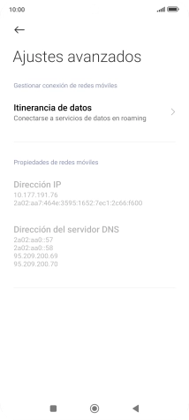 Pulsa Itinerancia de datos. Pulsa Itinerancia de datos.