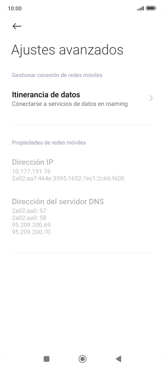 Pulsa Itinerancia de datos. Pulsa Itinerancia de datos.