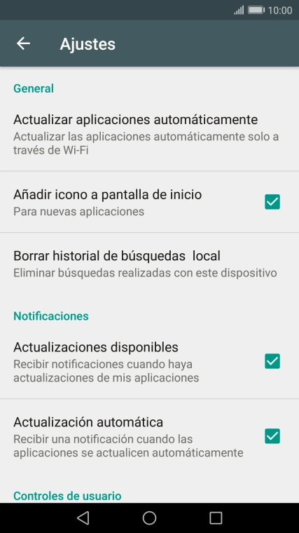 Pulsa Actualizar aplicaciones automáticamente. Pulsa Actualizar aplicaciones automáticamente.