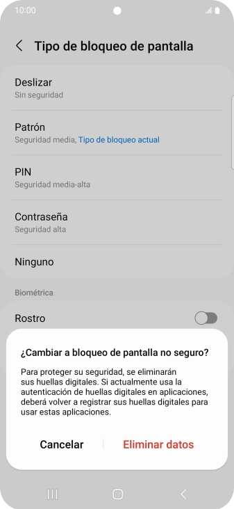 Pulsa Eliminar datos. Pulsa Eliminar datos.