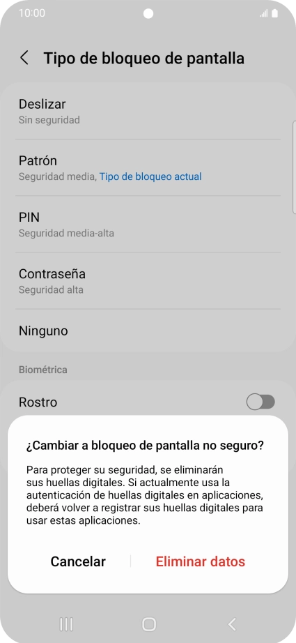Pulsa Eliminar datos. Pulsa Eliminar datos.