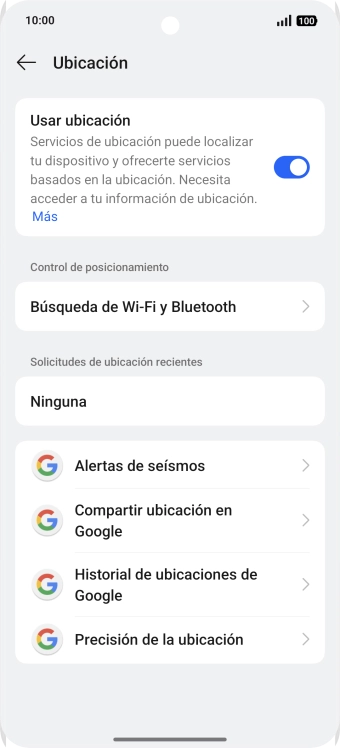 Pulsa Precisión de la ubicación. Pulsa Precisión de la ubicación.