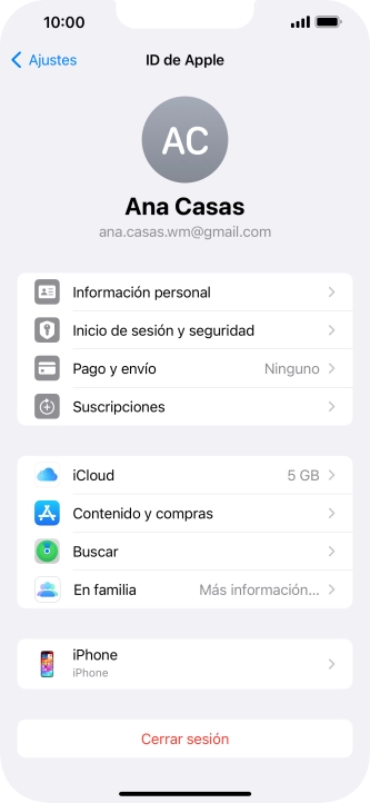 Desliza el dedo hacia arriba desde la parte inferior de la pantalla para terminar y volver a la pantalla de inicio.