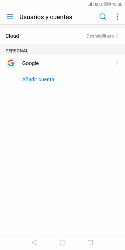 Pulsa la cuenta deseada.