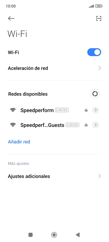 Pulsa la red deseada. Pulsa la red deseada.
