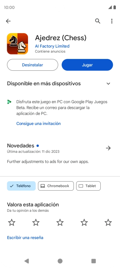 Pulsa Desinstalar.