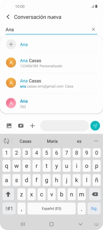 Pulsa el contacto deseado. Pulsa el contacto deseado.