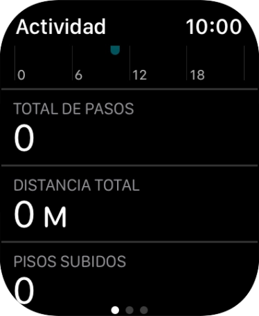 Continuar deslizando el dedo hacia arriba por la pantalla y seguir sus indicaciones para ver el resumen de actividad de la semana en curso o para ajustar los objetivos diarios de actividad. Continuar deslizando el dedo hacia arriba por la pantalla y seguir sus indicaciones para ver el resumen de actividad de la semana en curso o para ajustar los objetivos diarios de actividad.