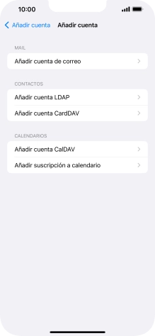 Pulsa Añadir cuenta de correo. Pulsa Añadir cuenta de correo.