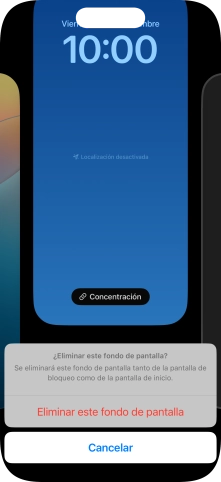 Pulsa Eliminar este fondo de pantalla.