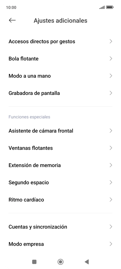 Pulsa Cuentas y sincronización. Pulsa Cuentas y sincronización.