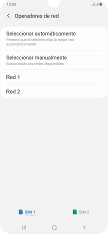 Pulsa la red deseada. Pulsa la red deseada.