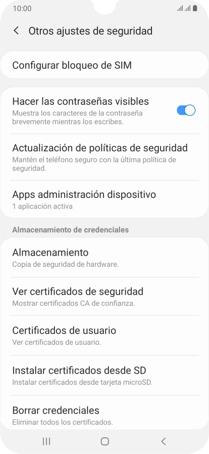 Pulsa Configurar bloqueo de SIM. Pulsa Configurar bloqueo de SIM.