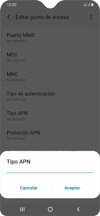 Introduce default y pulsa Aceptar.