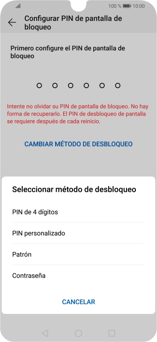 Pulsa el código de seguridad deseado y sigue las indicaciones de la pantalla para crear un código de seguridad del teléfono adicional. Pulsa el código de seguridad deseado y sigue las indicaciones de la pantalla para crear un código de seguridad del teléfono adicional.