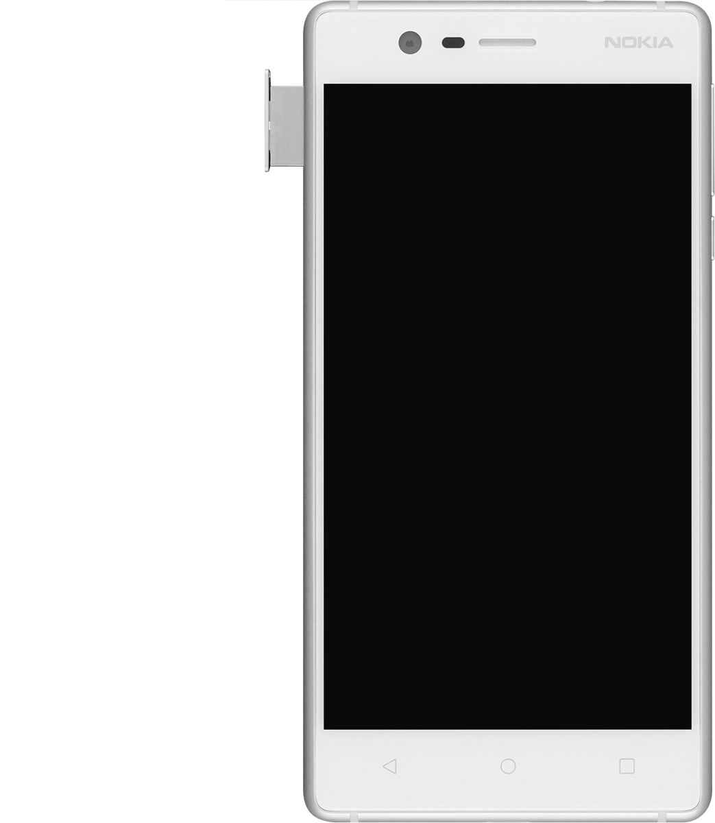 Retira el contenedor de tarjetas del teléfono.